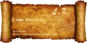 Lamm Katalin névjegykártya